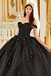 LaDivine 15702 Floral Applique Sweetheart Neck Quinceanera Gown