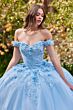 LaDivine 15702 Floral Applique Sweetheart Neck Quinceanera Gown