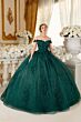 LaDivine 15702 Floral Applique Sweetheart Neck Quinceanera Gown