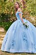 LaDivine 15702 Floral Applique Sweetheart Neck Quinceanera Gown