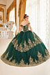 LaDivine 15705 Basque Waist Scallop Hem Quinceanera Gown