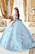 LaDivine Dress 15713 Off-The-Shoulder Basque Waist Quince Dress