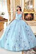 LaDivine Dress 15713 Off-The-Shoulder Basque Waist Quince Dress