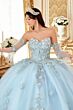 LaDivine Dress 15714 Removable Sleeve Quinceanera Gown