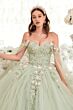 LaDivine 15716 Floral Off-The-Shoulder XV Quince Dress