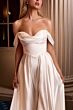 LaDivine 7449W Off-The-Shoulder High Slit Wedding Dress