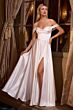 LaDivine 7449W Off-The-Shoulder High Slit Wedding Dress