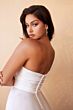 LaDivine CD0166W Back Button Strapless A-Line Bridal Dress