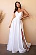 LaDivine CD0166W Back Button Strapless A-Line Bridal Dress