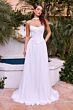 LaDivine CD386W Basque Waist Scoop Neck Chiffon Bridal Gown