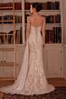 LaDivine CB168W Side Drape Strapless Lace Bridal Dress