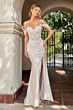 LaDivine CC456W Corset Bodice Draped Skirt Off White Bridal Gown