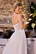 LaDivine CC492W Plunging Neck Overskirt Off White Wedding Dress