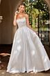 LaDivine CC511W Off White Strapless Curved Neck Bridal Dress