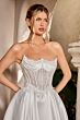LaDivine CC511W Off White Strapless Curved Neck Bridal Dress