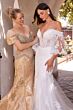 LaDivine CD659W Off The Shoulder Mermaid Off White Wedding Dress