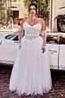 LaDivine CD717W Corset Bodice Off White Strapless Bridal Gown