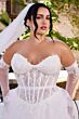 LaDivine CD717W Corset Bodice Off White Strapless Bridal Gown