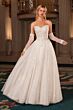 LaDivine CD717W Corset Bodice Off White Strapless Bridal Gown