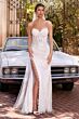 LaDivine CDS550W Scalloped Lace Slit Sweetheart Neck Wedding Dress