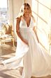 LaDivine 7469W Plunging V-Neck High Slit Bridal Gown