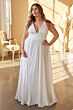 LaDivine 7469W Plunging V-Neck High Slit Bridal Gown