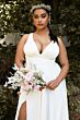 LaDivine 7469W Plunging V-Neck High Slit Bridal Gown