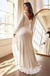 LaDivine 7478W Faux Wrap Bishop Sleeve Bridal Dress