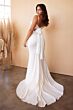 LaDivine 7487W Cowl Neck Bow-Tie Open Back Wedding Dress