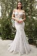 LaDivine A0666W Off-The-Shoulder Godet Skirt Bridal Gown