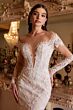 LaDivine A1022 Illusion Neck Keyhole Back Wedding Dress