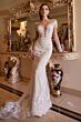 LaDivine A1022 Illusion Neck Keyhole Back Wedding Dress