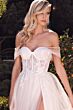 LaDivine A1036W High Slit 3-Way Neckline Bridal Dress