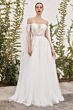 LaDivine A1080W Off-The-Shoulder Cape Sleeve Wedding Gown