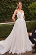 LaDivine A1082W Illusion Neck Tulip Sleeve Wedding Dress