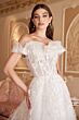LaDivine A1090 Ruffle Off-The-Shoulder Bridal Gown