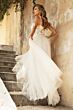 LaDivine CB072W Plunging Neck Spaghetti Strap Bridal Gown