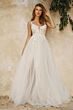 LaDivine CB072W Plunging Neck Spaghetti Strap Bridal Gown