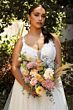 LaDivine CB072W Plunging Neck Spaghetti Strap Bridal Gown