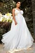 LaDivine CB072W Plunging Neck Spaghetti Strap Bridal Gown