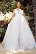 LaDivine CB072W Plunging Neck Spaghetti Strap Bridal Gown