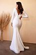 LaDivine CD0169 Surplice Neck Long Sleeve Wedding Gown