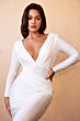 LaDivine CD0169 Surplice Neck Long Sleeve Wedding Gown