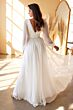 LaDivine CD0192W Ruched Chiffon Bishop Sleeve Bridal Gown