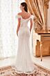 LaDivine CD0207W Off-The-Shoulder Feather Strap Wedding Gown
