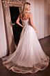 LaDivine CD0230W Corset Bodice Plunging Neck Wedding Dress