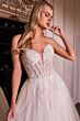 LaDivine CD0230W Corset Bodice Plunging Neck Wedding Dress
