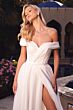 LaDivine CD214W Collared Sweetheart Neck High Slit Bridal Dress