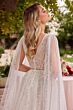 LaDivine CD852W Plunging V-Neck Cape Sleeves Bridal Gown
