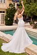 LaDivine CD858W Removable Sleeve Mermaid Wedding Gown